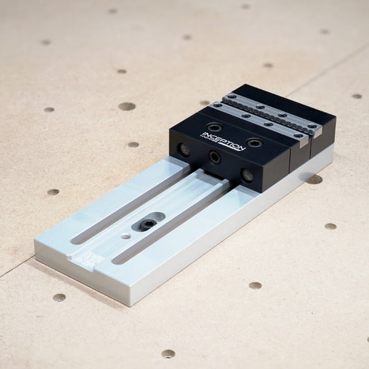 Low Profile Vice mounted to a cnc router wasteboard