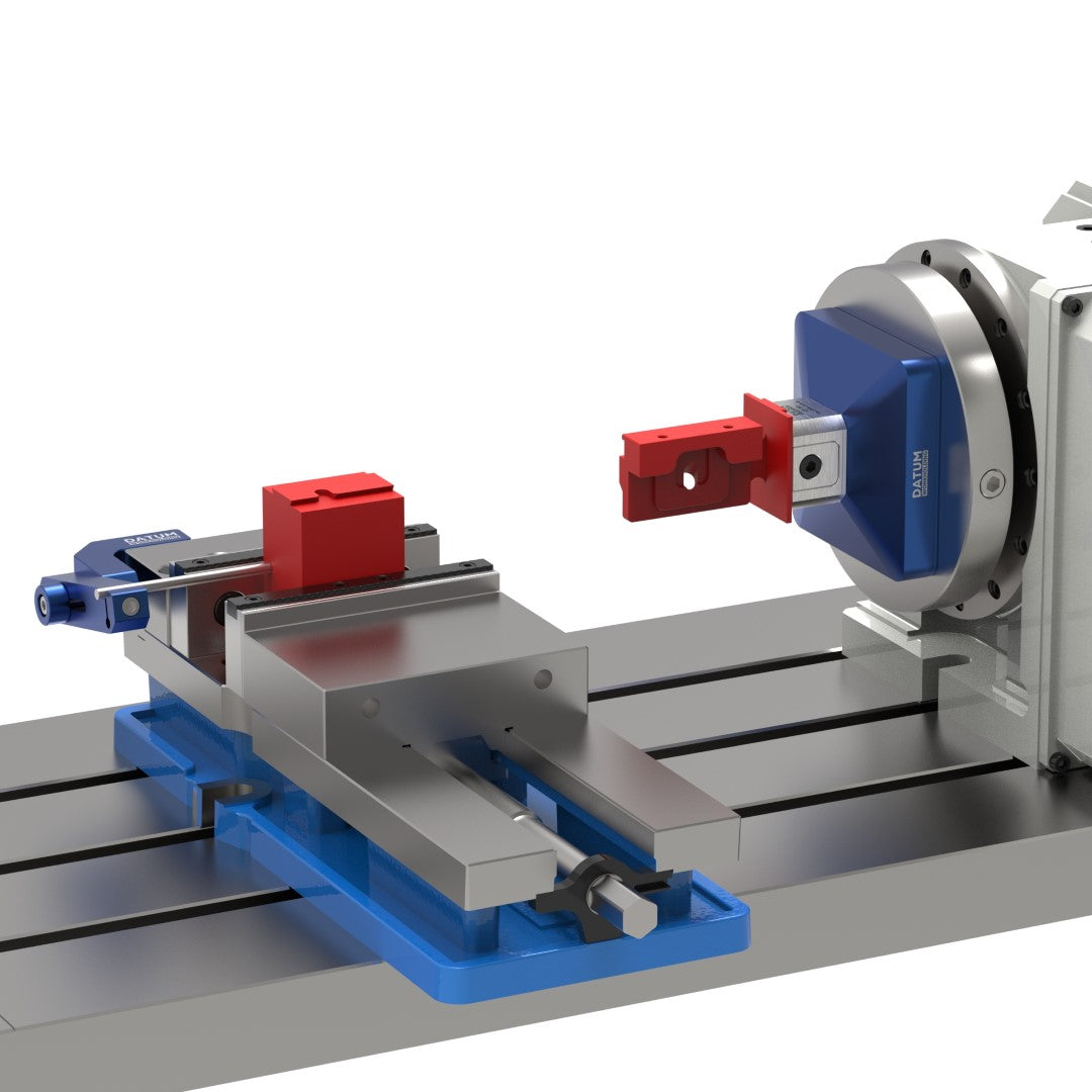 OP1 and OP2 machining of a part in a dovetail fixture vice featuring a 4th axis rotary table and stationary 6" machine vice