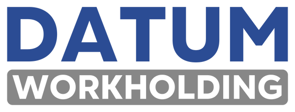 Logo of DATUM Workholding with blue and gray text