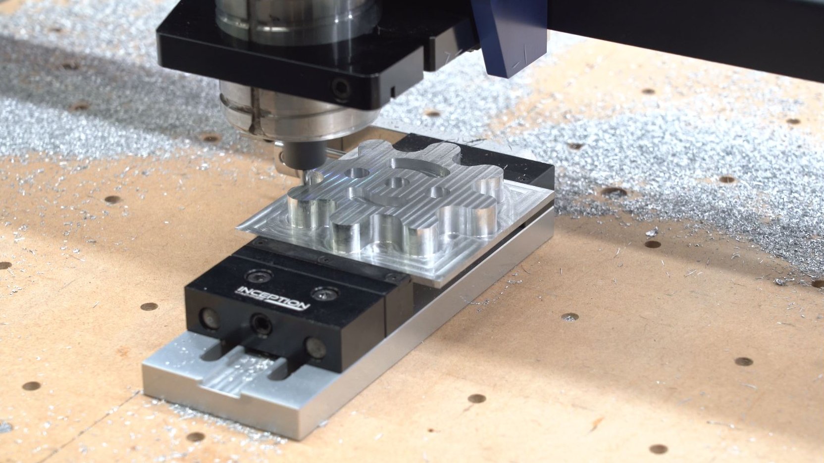 machining an aluminium cog with a carbide endmill in a cnc router