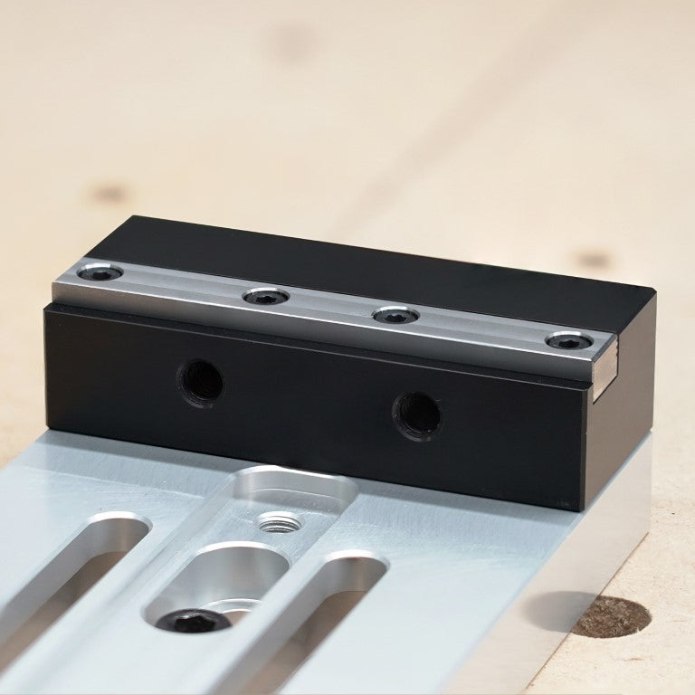 Low Profile Vice smooth steel jaw close up view