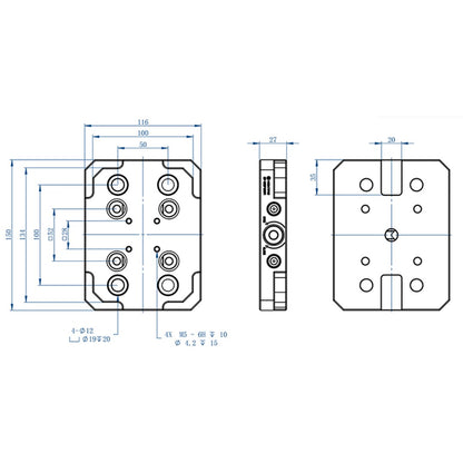 Nextas 52mm Zero Point Plate - 150 x 116 x 27mm