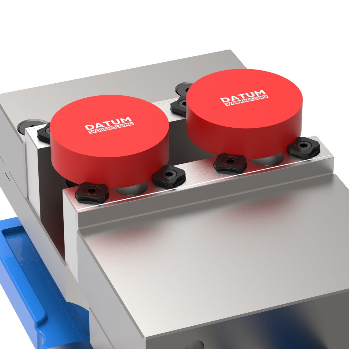 PivotGrip round part serrated gripper jaws with 2 pieces of 65mm round stock in a 6 inch vice