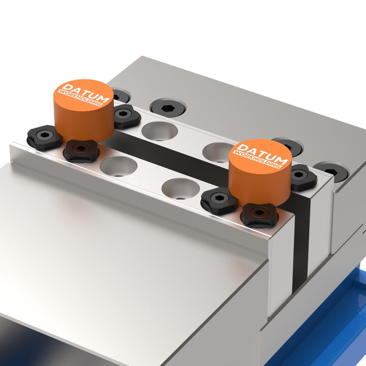 PivotGrip round part serrated gripper jaws with 2 pieces of 30mm round stock in a 6 inch vice