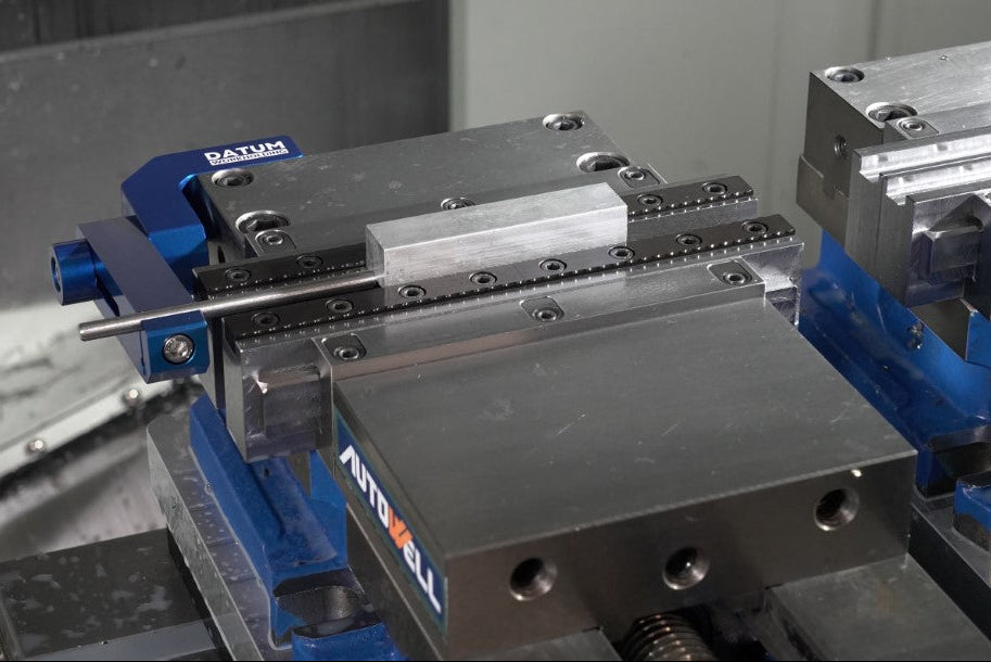 SerraGrip Serrated Vice Jaw Grippers Holding Aluminium Bar in a Machine Vice