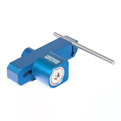 Magnetic Vice Work Stop Blue Aluminium Anodised With Stainless Steel Adjustable Stop Rod Rear View