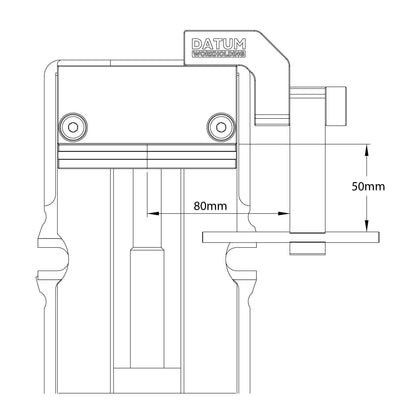 4 inch workstop capacity dimensioned line drawing