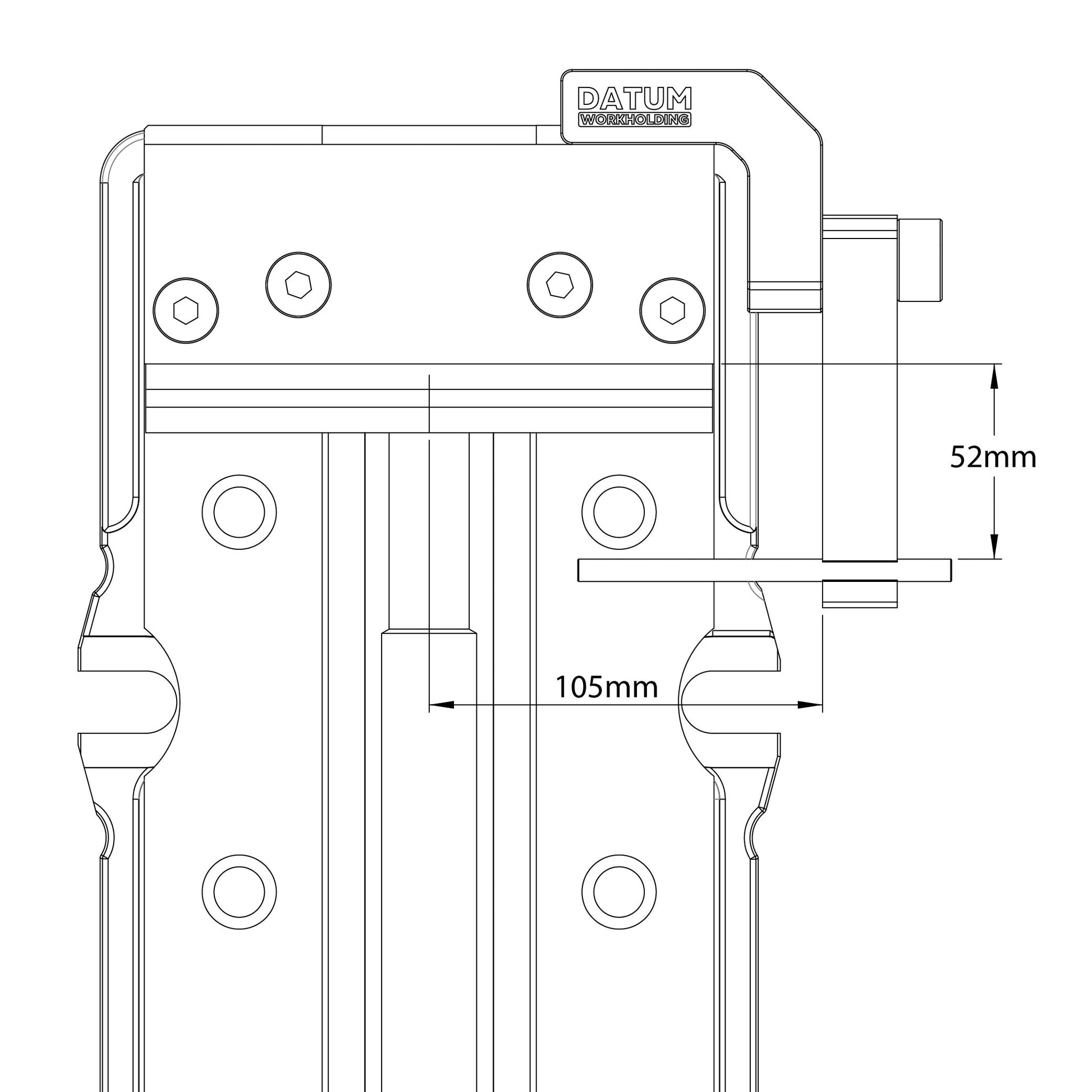 6 inch workstop capacity dimensioned line drawing