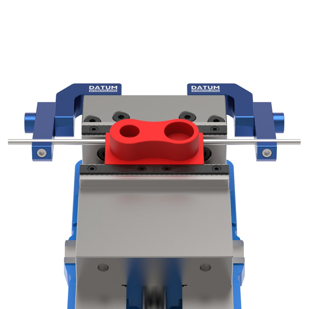 SolidStop 4" 6" vice work stop / workstop mounted to both sides of a vice used in CNC machining